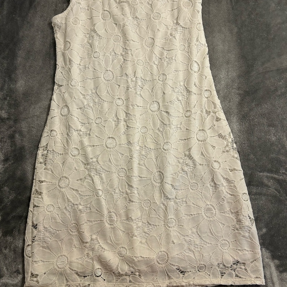Tiana B. Cream Floral Lace Mini Dress